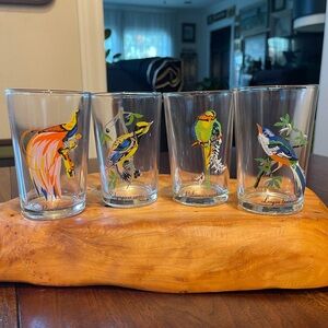 Vintage KIG Malaysia Bird Drinking Glasses – Set of 4 Mid Century